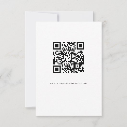Emerald Blush Florals Script QR Code Wedding RSVP Karte (Rückseite)