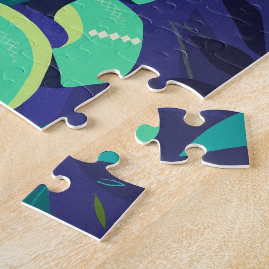 Emerald Boa Schlange in einem modernen Dschungel Puzzle (Seite)