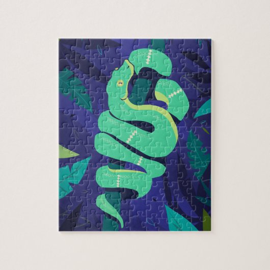 Emerald Boa Schlange in einem modernen Dschungel Puzzle (Vertikal)