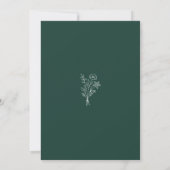 Emerald Boho Minimalistisch Botanicals Wedding Save The Date (Rückseite)