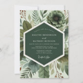 Emerald Botanical Ethereal Wedding Einladung (Vorderseite)