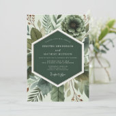 Emerald Botanical Ethereal Wedding Einladung (Stehend Vorderseite)
