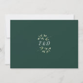 Emerald Botanical Greenerenery Monogram Wedding Einladung (Rückseite)