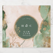 Emerald Botanicals Gold Moderner Eukalyptus Gin Ov Alkoholflaschenetikett (Einzelnes Label)