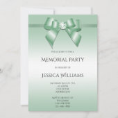 Emerald Bow & Ribbon Memorial Party Einladung (Vorderseite)