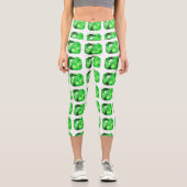 Emerald, Bright Green Capri Leggings (Vorderseite)