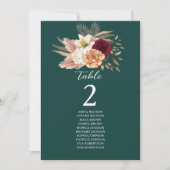 Emerald Burgundy Blumentisch (Vorderseite)