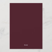 Emerald Burgundy Dramatic Bloom Wedding Einladung (Rückseite)