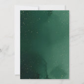 Emerald Burgundy Floral Glitter Wedding Invitation Einladung (Rückseite)