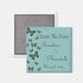 Emerald Butterfliegen Save the Date Personalisiert Magnet (Vorderseite/Rückseite)