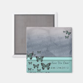 Emerald Butterflies Save the Date Magnet (Vorderseite/Rückseite)