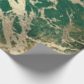 Emerald Cali Gold Marble Shiny Metallic Grungy VIP Geschenkpapier (Ecke)