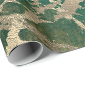 Emerald Cali Gold Marble Shiny Metallic Grungy VIP Geschenkpapier (Rolleneckpunkt)