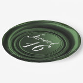 Emerald Candle Wax Siegel Tropfen Sweet 16 Wedding Pappteller (Schrägansicht)