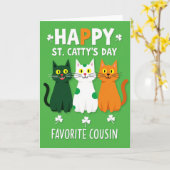 Emerald Cats St Cattys Day Card Karte (Gelbe Blume)