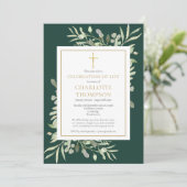 Emerald Celebration of Life Funeral Foto Einladung (Stehend Vorderseite)