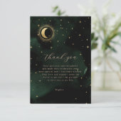 Emerald Celestial Quinceanera Dankeschön Karte (Stehend Vorderseite)