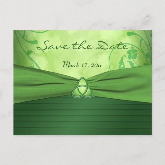 Emerald Celtic Liebe Knot Save the Date Postcard Ankündigungspostkarte (Vorderseite)