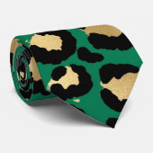 Emerald Cheetah Print Krawatte (Gerollt)