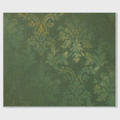 Emerald Christmas Drapery Damask Geschenkpapier (Flach)