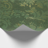 Emerald Christmas Drapery Damask Geschenkpapier (Ecke)