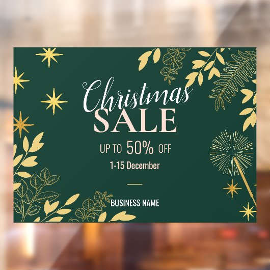 Emerald Christmas Sale Business Promotions Fensteraufkleber (Blatt 2)