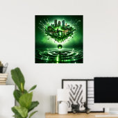 Emerald City Boston Flüssige Kunst Poster (Heimbüro)