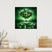 Emerald City Boston Flüssige Kunst Poster (Küche)