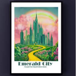 Emerald City Digital Art - Zauberer von Oz Poster