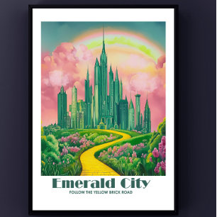 Emerald City Digital Art - Zauberer von Oz Poster