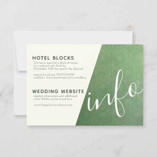 Emerald City Info Card Einladung (Vorderseite)