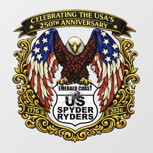 Emerald Coast Chapter - Aufkleber Adler USA250 (Blatt)