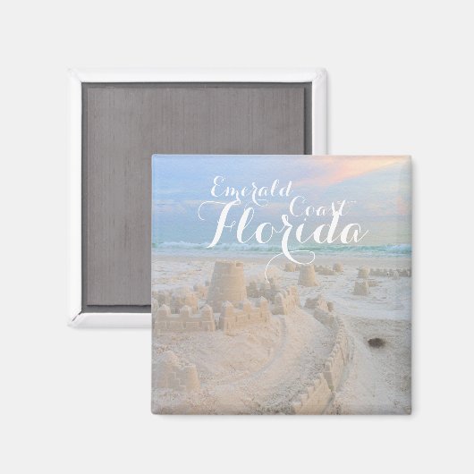 Emerald Coast, Florida Beach Castle Magnet (Vorderseite/Rückseite)