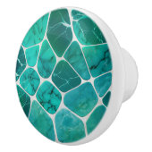 Emerald Coast Marmor Mosaikzellen abstrakte Kunst Keramikknauf (Rechts)