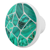 Emerald Coast Marmor Mosaikzellen abstrakte Kunst Keramikknauf (Rechts)