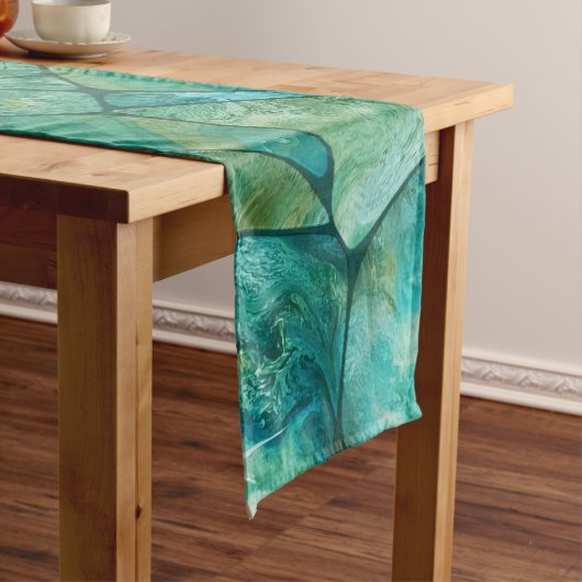 Emerald Coast Marmorzellen abstrakte Kunst Kurzer Tischläufer (Beispiel)