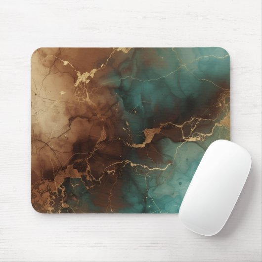 Emerald Copper Marble Luxe Mousepad (Mit Mouse)