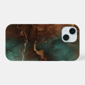 Emerald & Copper Marble Luxe Phone Case iPhone 15 Hülle (Rückseite (Horizontal))