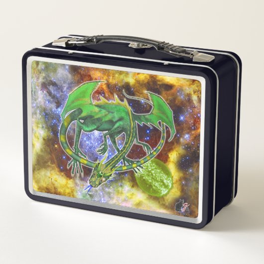Emerald Cosmic Dragon Metall Brotdose (Rückseite)