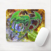 Emerald Cosmic Dragon Mousepad (Mit Mouse)