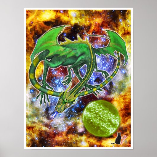 Emerald Cosmic Dragon Poster (Vorne)