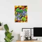 Emerald Cosmic Dragon Poster (Heimbüro)