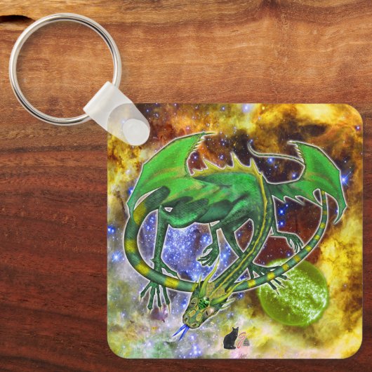 Emerald Cosmic Dragon Schlüsselanhänger (Vorderseite)