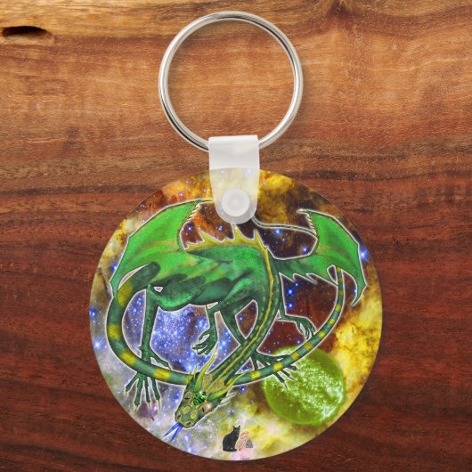 Emerald Cosmic Dragon Schlüsselanhänger (Rückseite)