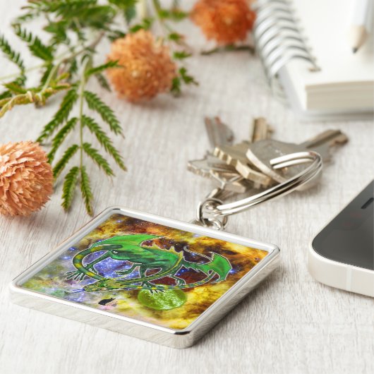 Emerald Cosmic Dragon Schlüsselanhänger (Seite)