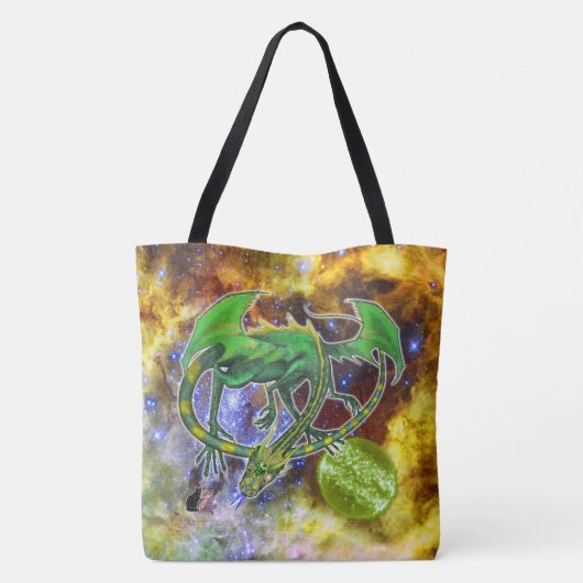 Emerald Cosmic Dragon Tasche (Rückseite)