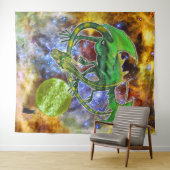 Emerald Cosmic Dragon Wandteppich (Beispiel (Horizontal))