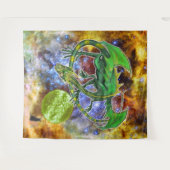 Emerald Cosmic Dragon Wandteppich (Vorderseite (Horizontal))