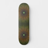 Emerald Cosmic Mandala Burst Skateboard (Vorderseite)
