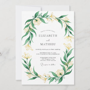 Emerald Cream Kranz Hochzeit Einladung